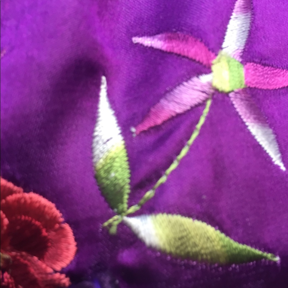 Classic mandarin style floral print purple, floral vintage vest free shipping - Picture 4 of 12